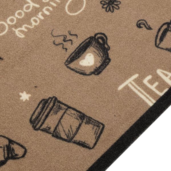 vidaXL Kuhinjska preproga pralna jutranja rjava 45x150 cm žamet