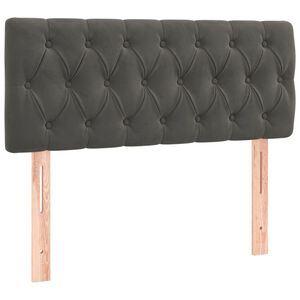 vidaXL Posteljno vzglavje temno sivo 90x7x78/88 cm žamet