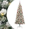 vidaXL Umetno Zložljivo Božično Drevo 300 LED Zelena in Bela 180 cm