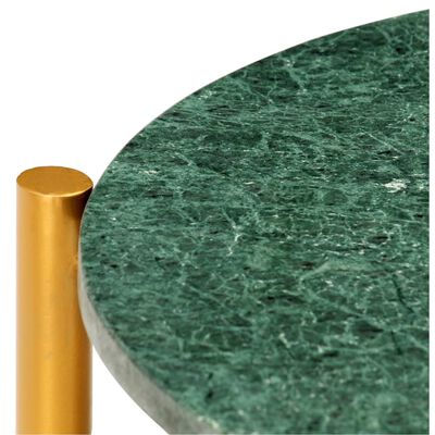 vidaXL Klubska mizica zelena 60x60x35 cm kamen z marmorno teksturo