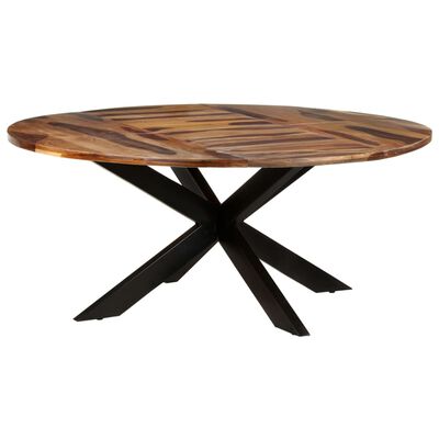 vidaXL Jedilna miza okrogla 175x75 cm akacijev les z medenim premazom