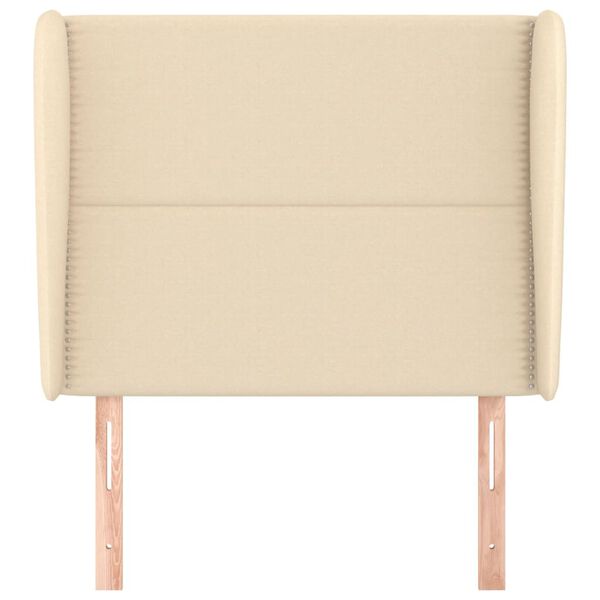 vidaXL Vzglavje z u&scaron;esi krem 83x23x118/128 cm blago