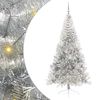 vidaXL Umjetna preddekorirana božićna jelka srebrna 210 cm PET