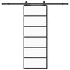 vidaXL Drsna vrata z opremo črna 76x205 cm ESG steklo