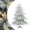 vidaXL Umetno Zložljivo Božično Drevo Bela 150 cm PVC in jeklo
