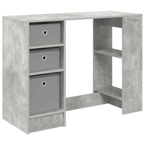 vidaXL Miza s predalom Betonsko siva 100 x 40 x 75 cm Konstruiran les