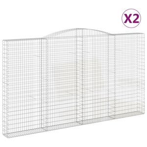 vidaXL Obokane gabion ko&scaron;are 2 kosa 400x30x220/240 cm pocinkano železo