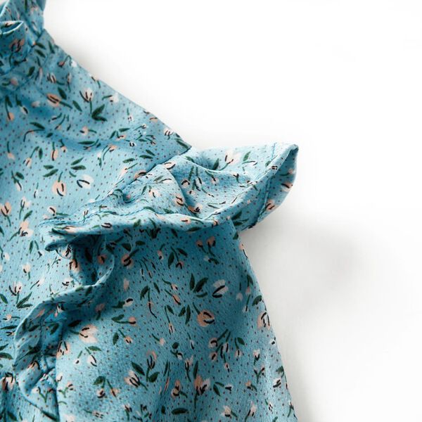 Otroška obleka z dolgimi rokavi modra 116