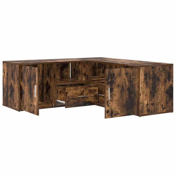 vidaXL Kotna omarica dimljeni hrast 200x40x45 cm inženirski les