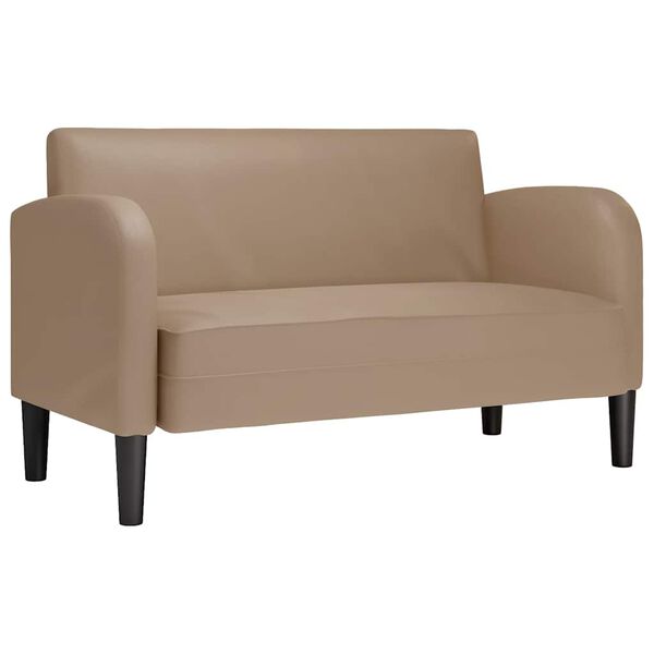 vidaXL Loveseat kavč kapučino barve 110 cm umetno usnje