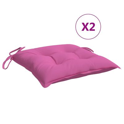 vidaXL Blazine za stole 2 kosa roza 40x40x7 cm blago