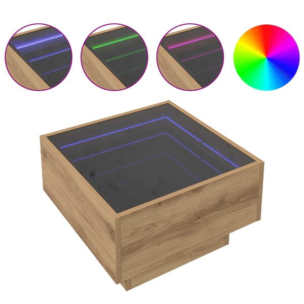 vidaXL Klubska miza artisan hrast 50 x 50 x 30 cm Konstruiran les