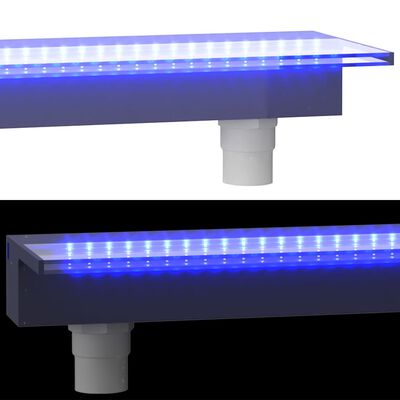 vidaXL Slap za bazen z RGB LED lučmi akril 60 cm