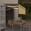 vidaXL Avtomatska tenda s senčilom LED + senzor 3x2,5 m rumena in bela