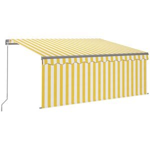 vidaXL Ročno zložljiva tenda s senčilom 3x2,5 m rumena in bela