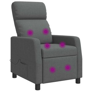 vidaXL Masirni ležalnik Temno siva Blago