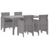 vidaXL Komplet za jedilnico v vrtu 5 pcs Svetlo siva Polt rattan