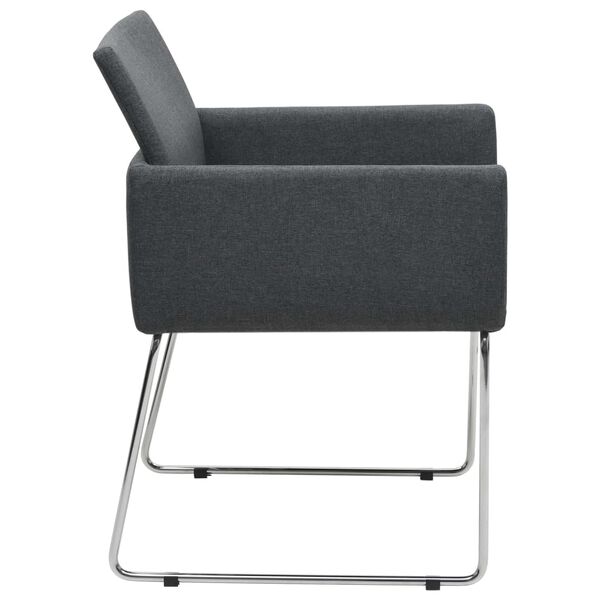 vidaXL Jedilni stoli 2 kosa temno sivo blago