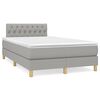 vidaXL Boxspring postelja z vzmetnico svetlo siva 120x190 cm blago