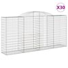 vidaXL Obokane gabion ko&scaron;are 30 kosi 300x50x140/160cm pocinkano železo