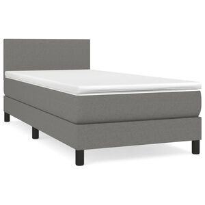 vidaXL Box spring postelja z vzmetnico temno siva 80x200 cm blago