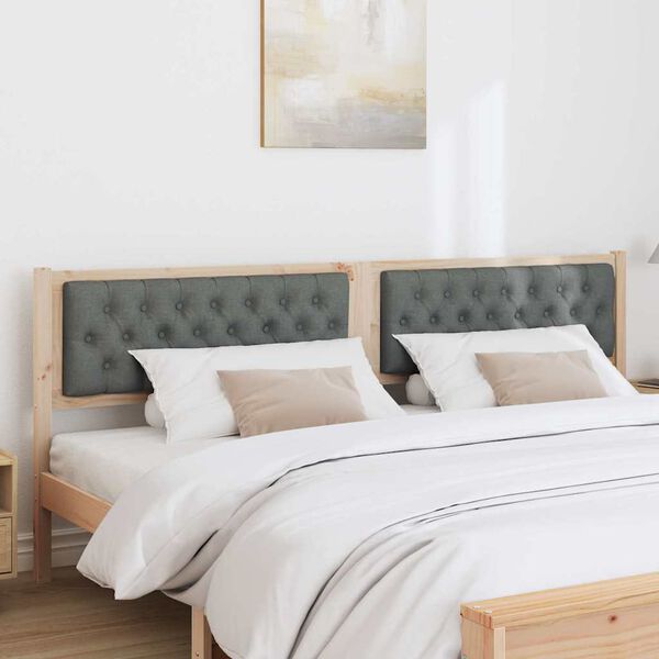 vidaXL Vzglavje Drugo rjava in temno siva 200 cm Trdna borovina