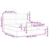 vidaXL Otomanski posteljni okvir z vzmetnicami siv 180x200 cm blago