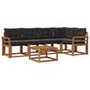 vidaXL Zunanja garnitura za sedenje z blazino 6 pcs Naravna in črna