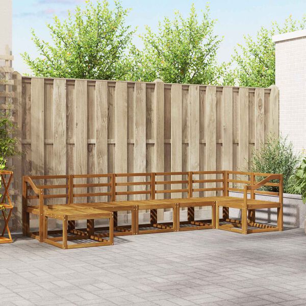 vidaXL Zunanja garnitura za sedenje 7 pcs Naravna Masiven les akacije