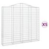 vidaXL Obokane gabion ko&scaron;are 5 kosov 200x30x180/200cm pocinkano železo