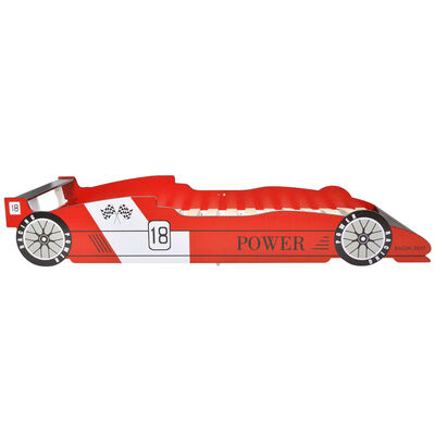 vidaXL Otroška postelja dirkalni avtomobil 90x200 cm rdeča