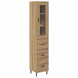 vidaXL Visok predalnik Umetni hrast 34,5 x 34 x 180 cm Konstruiran les