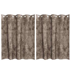 vidaXL Velvete zavese z zavesami 2 pcs Kapučino 140 x 140 cm Žamet