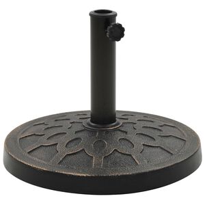 vidaXL Podstavek za senčnik okrogel poliestrska smola 13 kg bronast