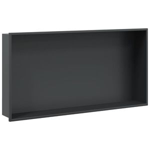 vidaXL Ni&scaron;a za tu&scaron; kabino mat črna 62x32x9 cm nerjaveče jeklo