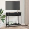 vidaXL Konzolna miza Črna Orehovina 75 x 34,5 x 75 cm Konstruiran les