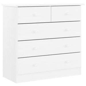vidaXL Predalnik ALTA bel 77x35x73 cm trdna borovina
