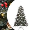 vidaXL Umestno božično drevo Zelena 120 cm PVC, plastika in jeklo