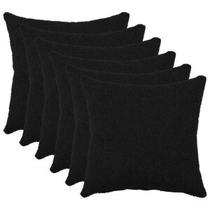 vidaXL Prevleka za blazino 6 pcs HEERLEN Črna 30 x 30 cm Boucl&eacute;