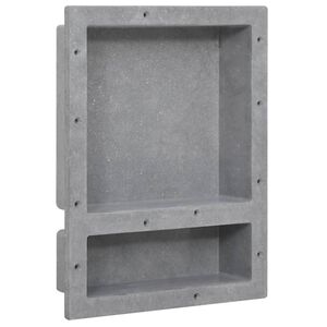 vidaXL Ni&scaron;a za tu&scaron; kabino z 2 predelkoma mat siva 41x51x10 cm