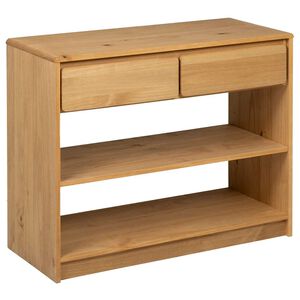 vidaXL Konzolna mizica SAUDA hrast 89,5x36,5x73 cm trdna borovina