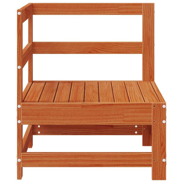 vidaXL Vrtni kotni kavč Masivna borovina Voskan Rjava