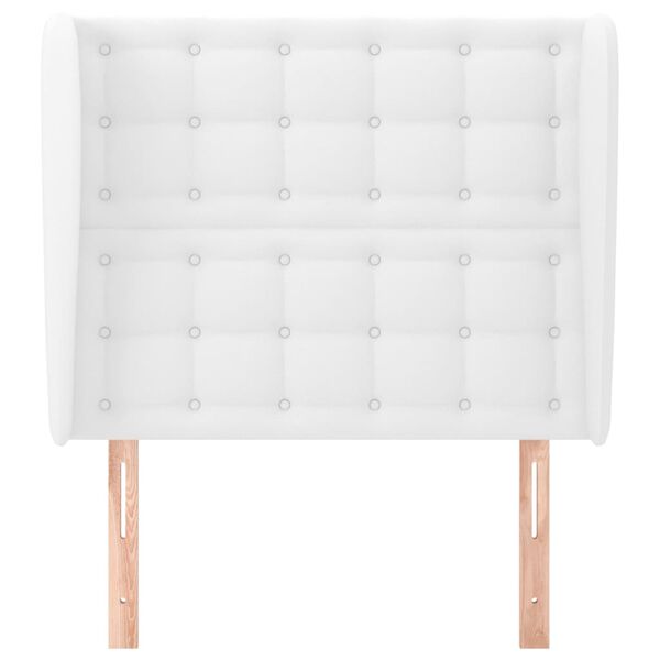 vidaXL Vzglavje z ušesi belo 103x23x118/128 cm umetno usnje