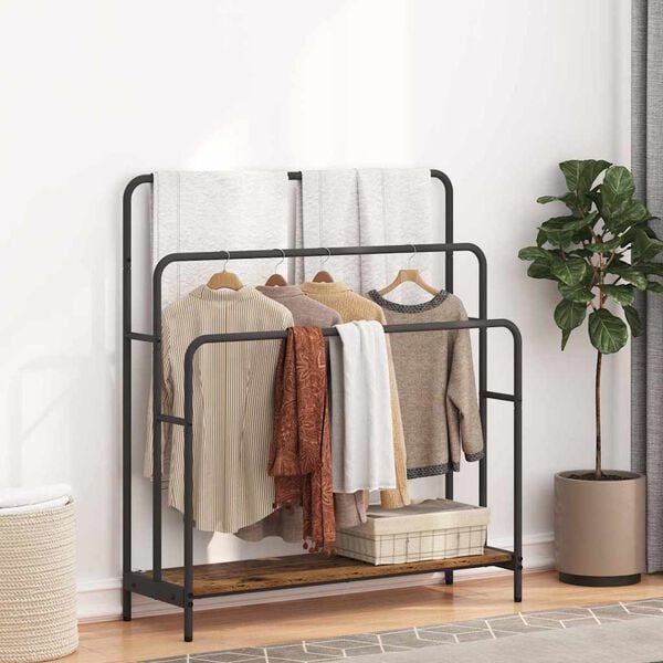 vidaXL Su&scaron;ilnik za oblačila s polico Star les 90 x 30 x 100,5 cm