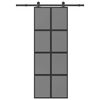 vidaXL Drsna vrata z opremo 76x205 cm kaljeno steklo in aluminij
