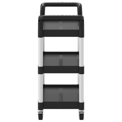 vidaXL 3-nadstropni voziček črn 77x34x72 cm aluminij