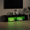 vidaXL TV omarica z LED lučkami črna 135x39x30 cm