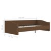 vidaXL Dnevna postelja z vzmetnico USB temno rjavo blago 90x200 cm
