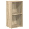 vidaXL Knjižna omara 2-nadstropna sonoma hrast 40x30x76,5cm iverna pl.