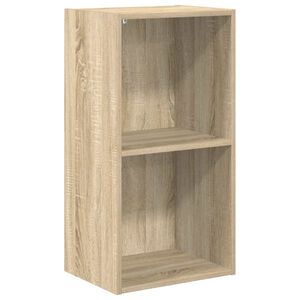 vidaXL Knjižna omara 2-nadstropna sonoma hrast 40x30x76,5cm iverna pl.